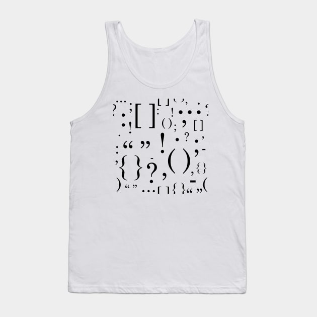 Punctuation Pattern (Black) Tank Top by inotyler